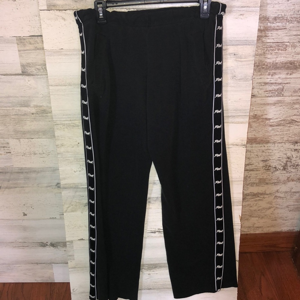PINK VICTORIA’S SECRET black and white sweatpants track pants joggers small​​